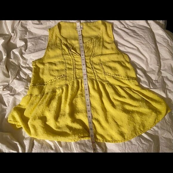 Merona Womens Blouse Yellow Sleeveless V Neck Lrg - Picture 4 of 10